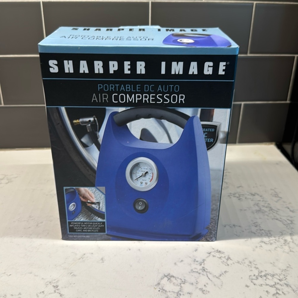 Sharper Image Portable DC Air Compressor with built in gauge for cars bicycles